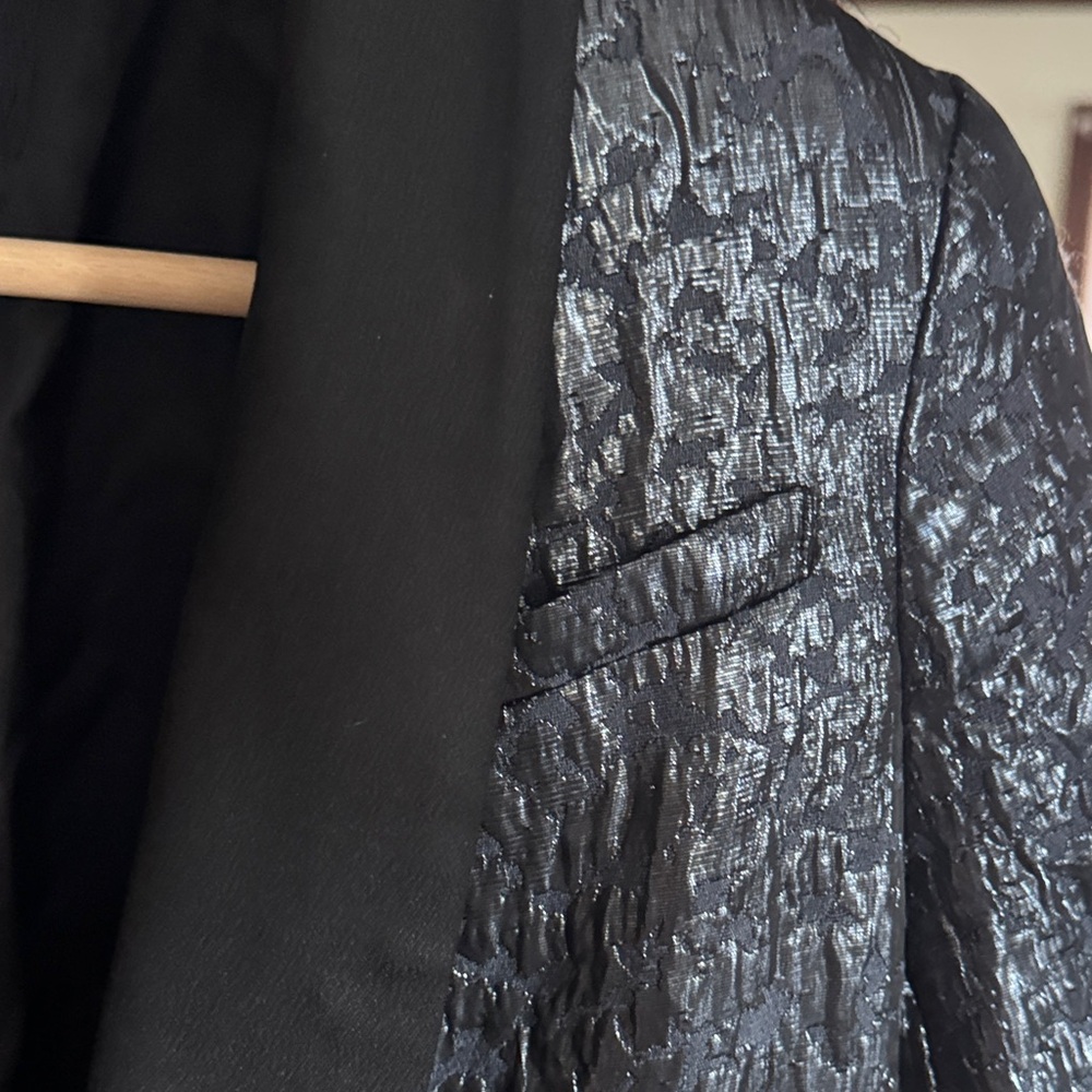 Rachel Comey Amboy Black Silver Metallic Jacquard Blazer Jacket πΎππͺπππ Sz xs - Picture 14 of 16